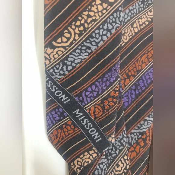 Missoni Cravette Striped Silk Tie *Vintage* - Picture 5 of 12
